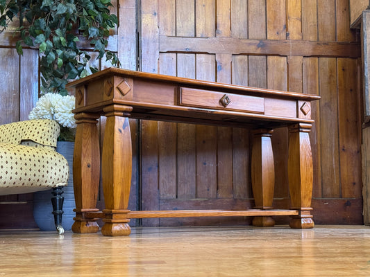 Rustic Distressed Pine Console Table \ Quirky Country House Hall Table Sideboard