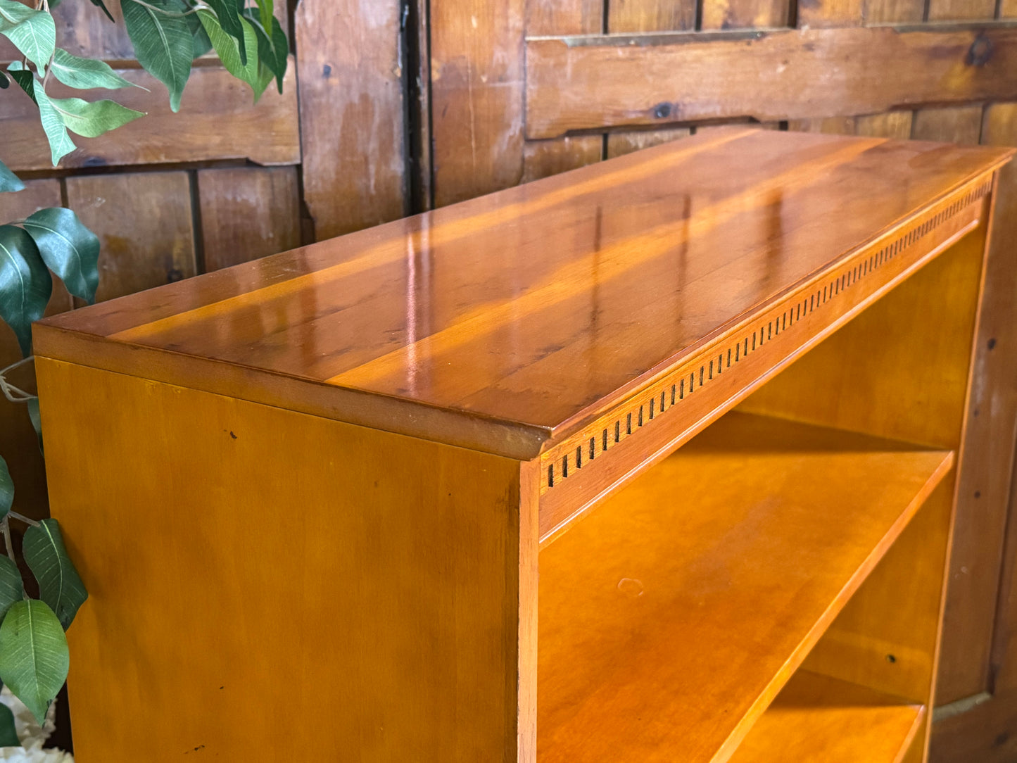 Vintage beresford and hicks Burr Yew Low Bookcase \ Reproduction Shelving Unit B