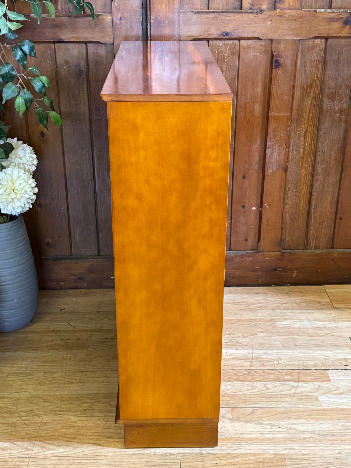 Vintage beresford and hicks Burr Yew Low Bookcase \ Reproduction Shelving Unit B