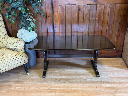 Vintage Ercol Refectory Coffee Table  \ Large Low Elm Supper Table