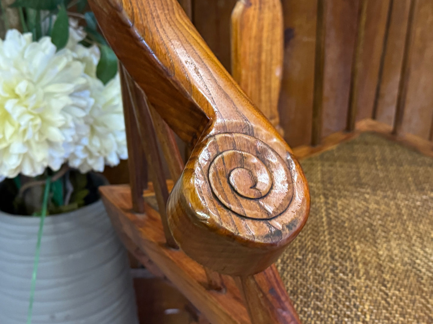 Vintage Chinese Import Horseshoe Chair \ Reproduction Barrelback Arm Chair