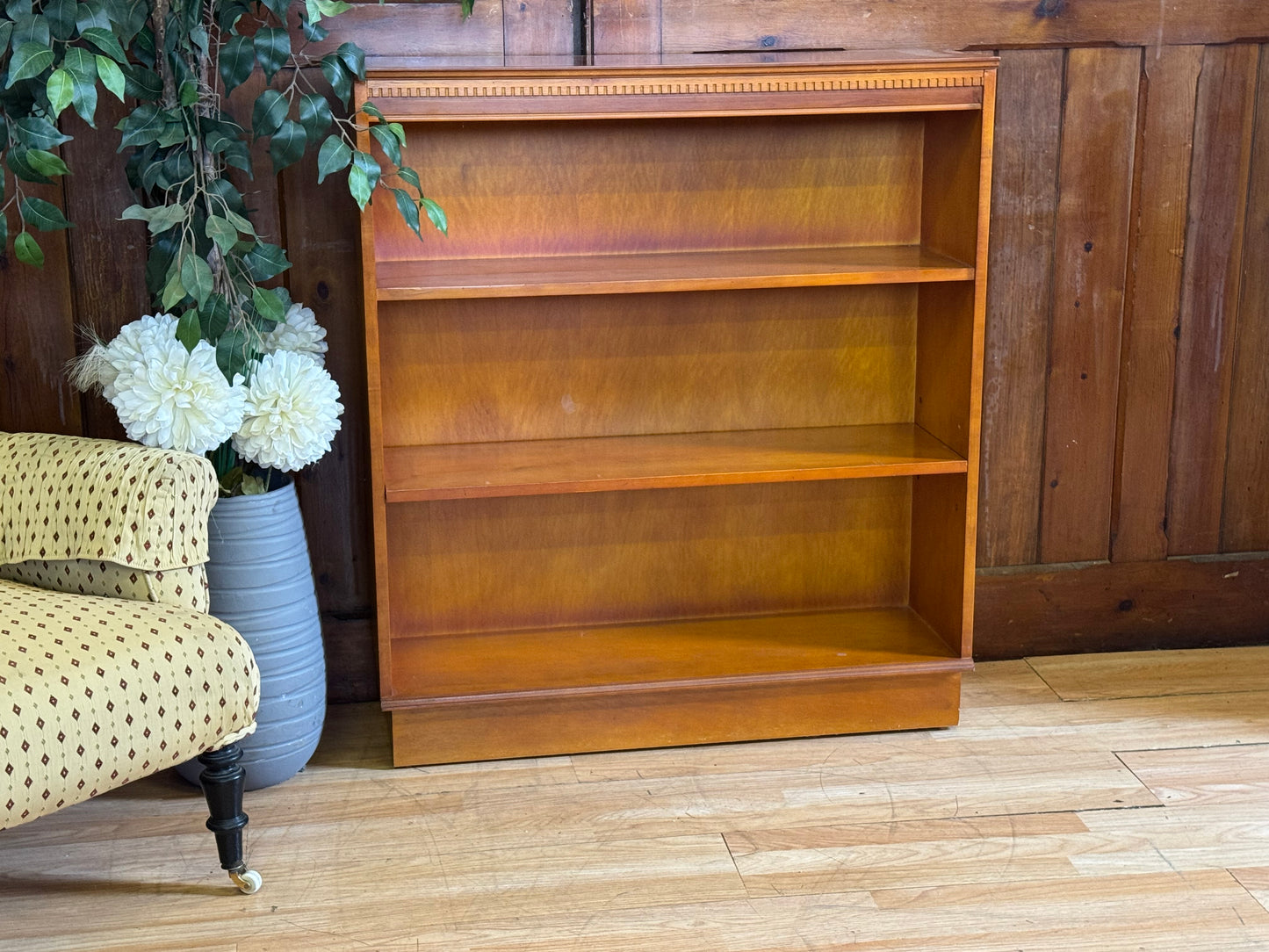 Vintage beresford and hicks Burr Yew Low Bookcase \ Reproduction Shelving Unit A