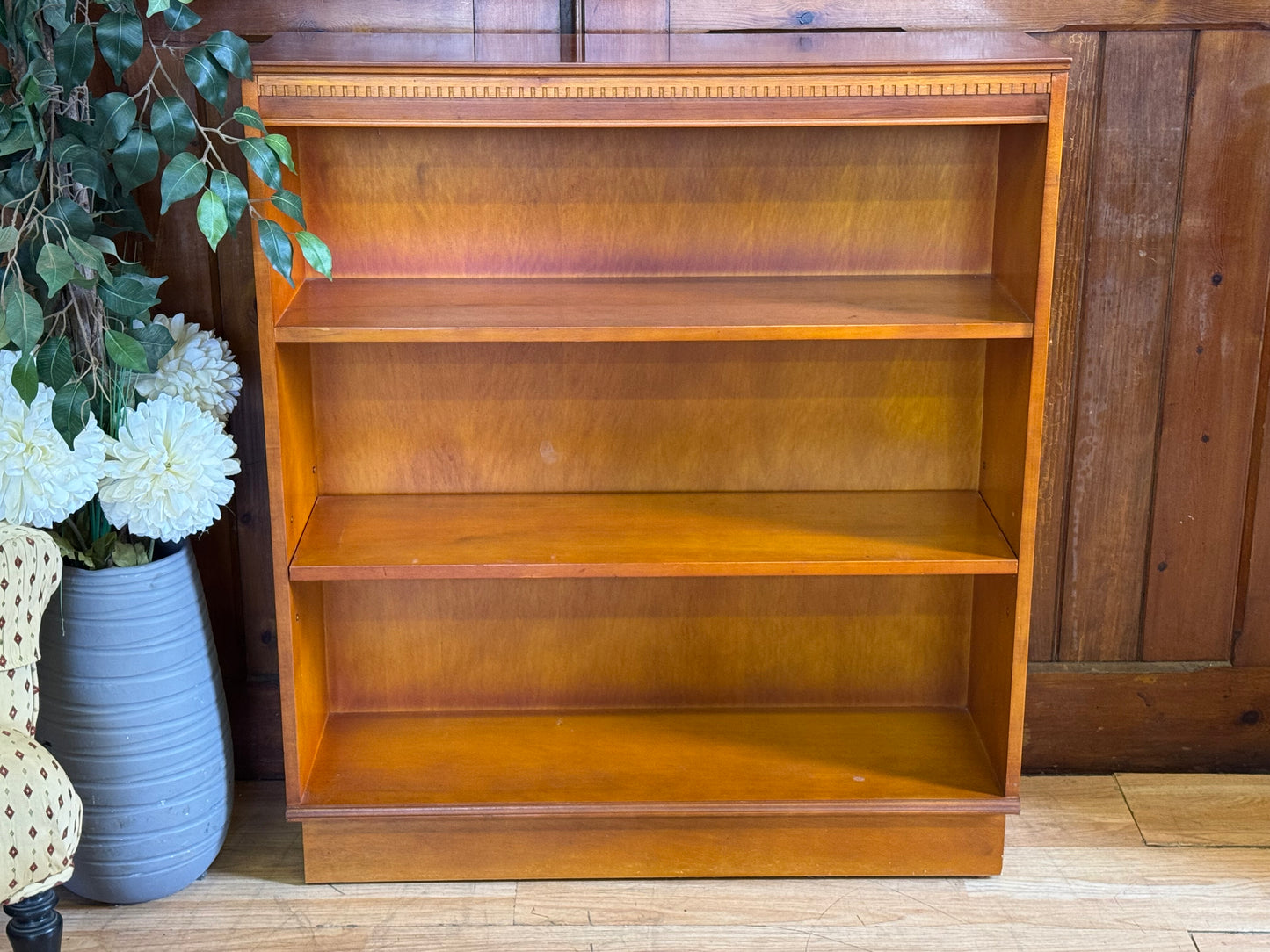 Vintage beresford and hicks Burr Yew Low Bookcase \ Reproduction Shelving Unit A