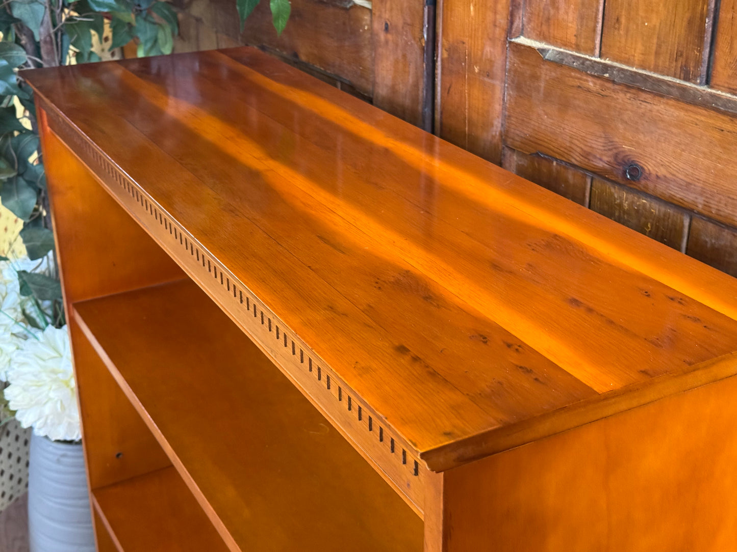 Vintage beresford and hicks Burr Yew Low Bookcase \ Reproduction Shelving Unit B