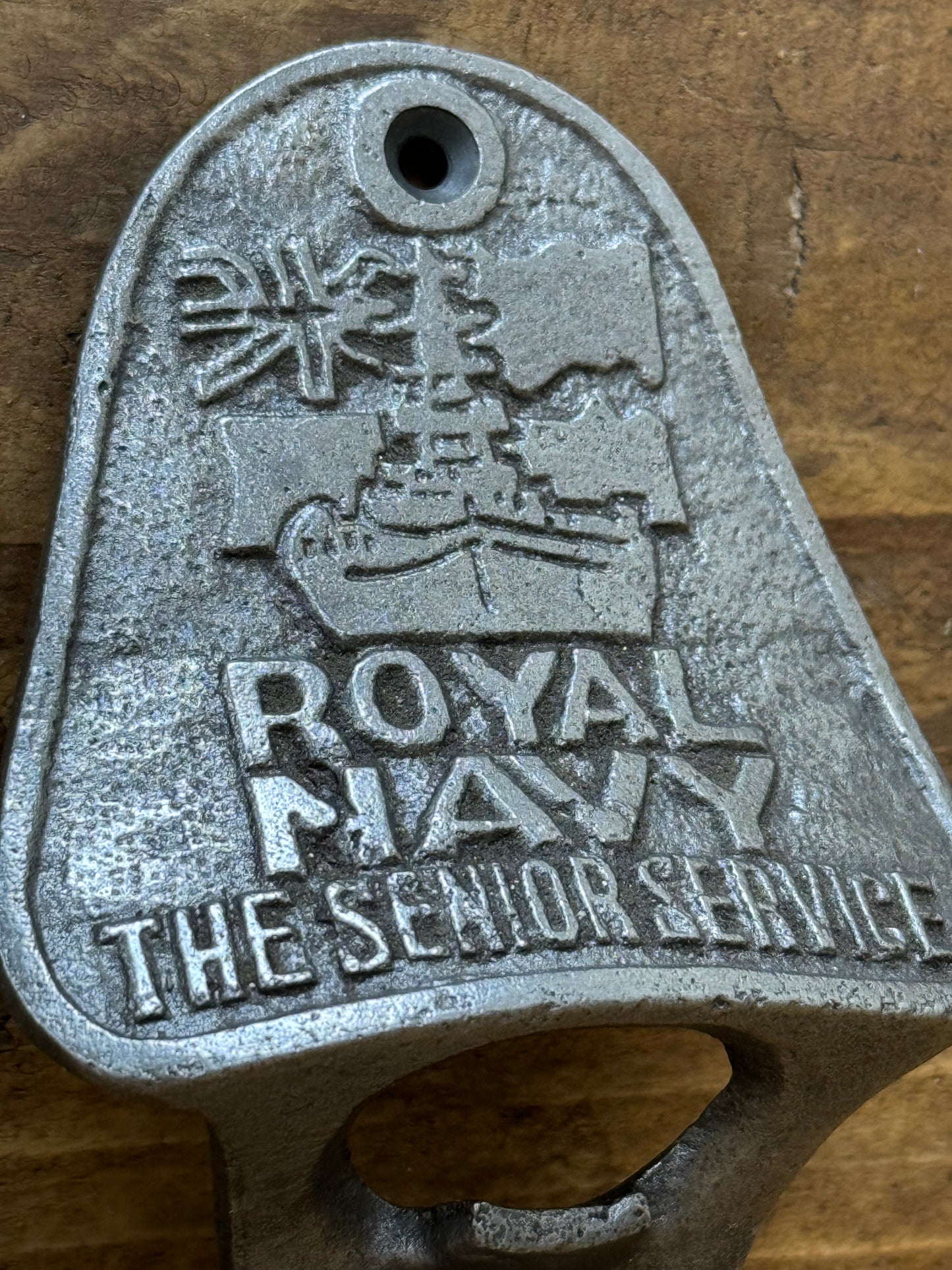 ROYAL NAVY \ Cast Iron Wall Mounted Bottle Opener \ Vintage Style Home Bar