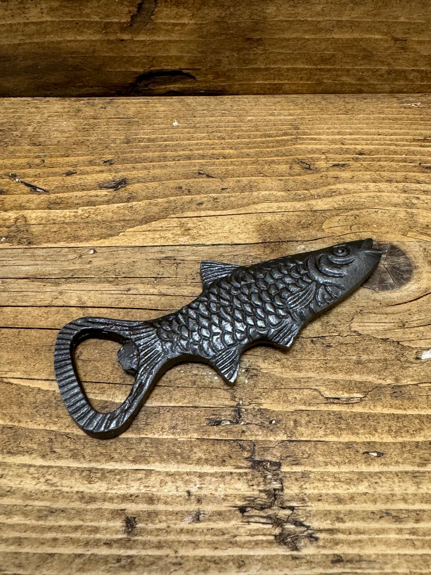FISH \ Cast Iron Handheld Bottle Opener \ Vintage Style Home Bar