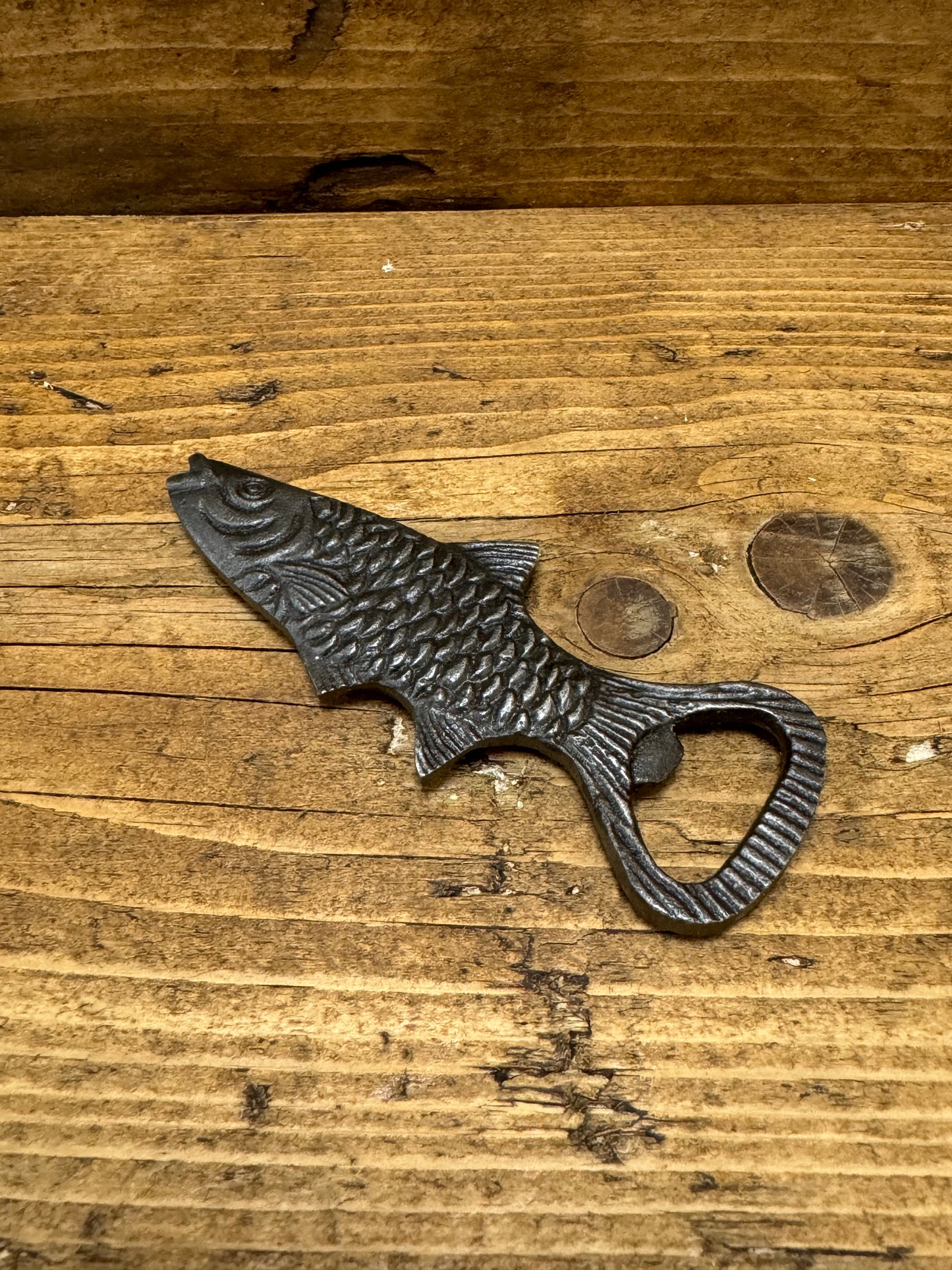 FISH \ Cast Iron Handheld Bottle Opener \ Vintage Style Home Bar