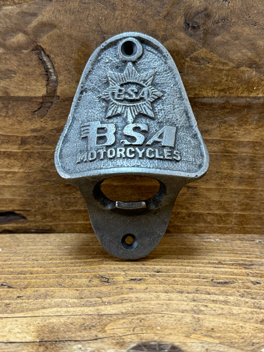 BSA Motorcycles \ Cast Iron Wall Mounted Bottle Opener \ Vintage Style Home Bar