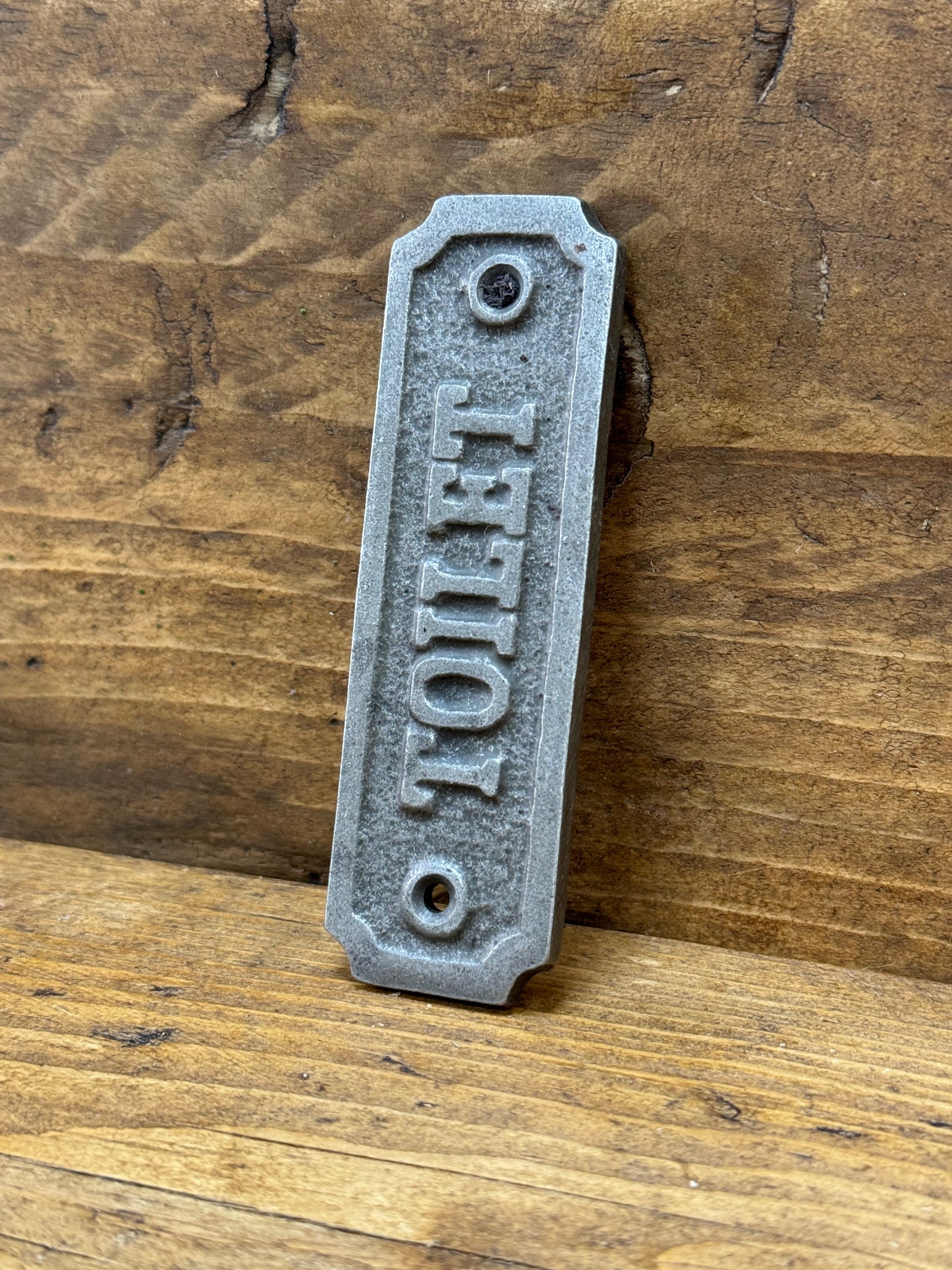 TOILET \ Cast Iron Rustic Industrial Style Heavy Plaque \ Bathroom Loo Toilet