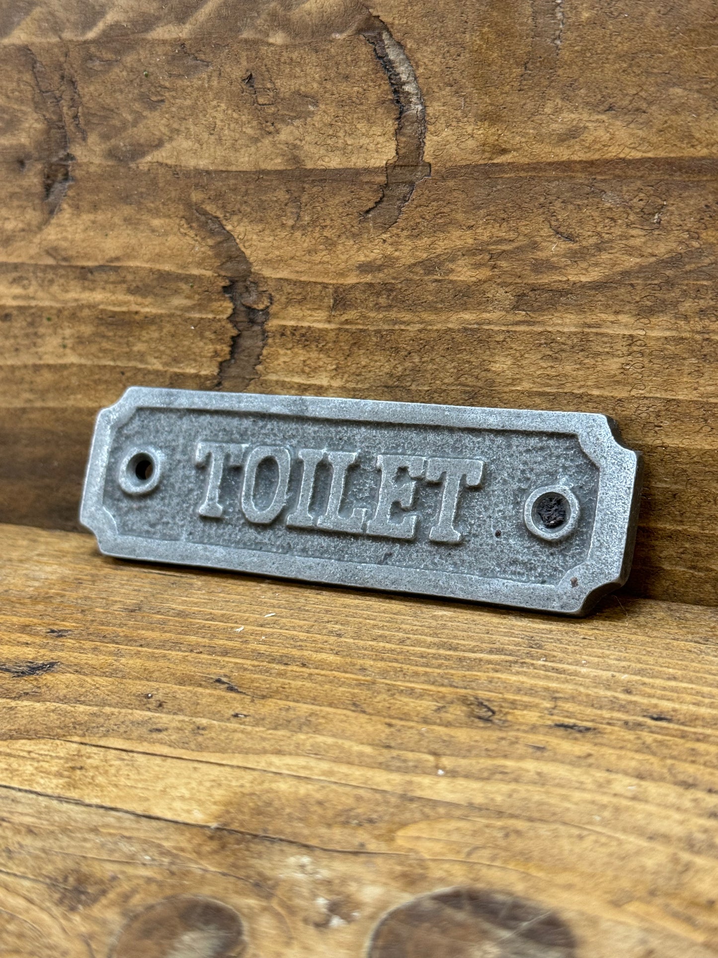 TOILET \ Cast Iron Rustic Industrial Style Heavy Plaque \ Bathroom Loo Toilet