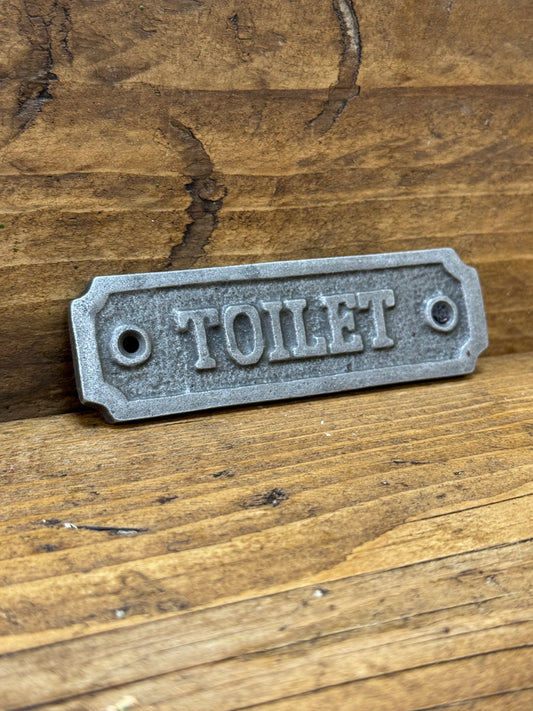 TOILET \ Cast Iron Rustic Industrial Style Heavy Plaque \ Bathroom Loo Toilet