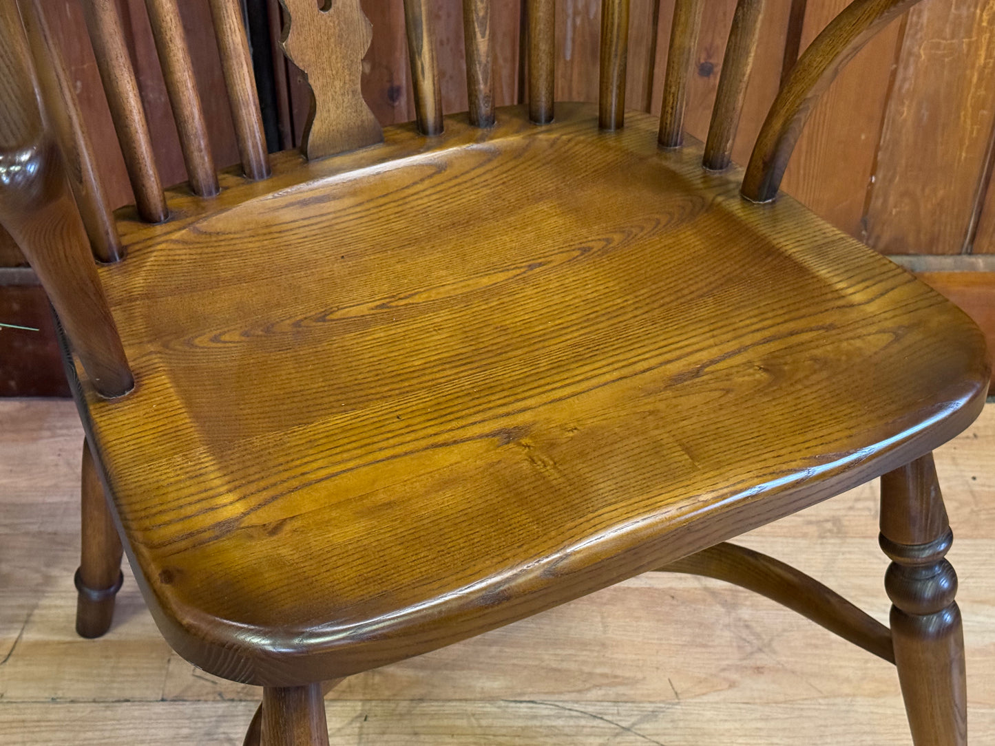 Stunning Vintage Oak Old Charm Windsor Chair \ Hoop Stick Back Fireside Armchair