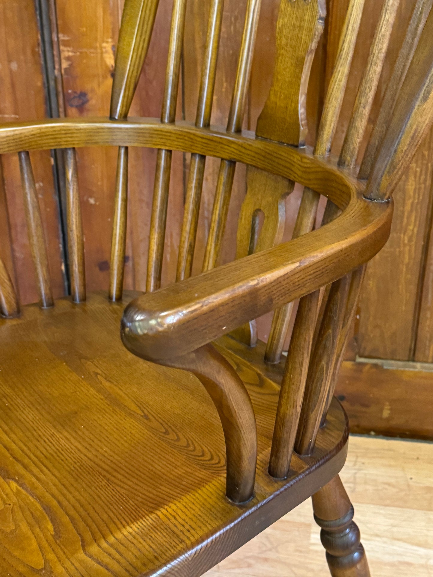 Stunning Vintage Oak Old Charm Windsor Chair \ Hoop Stick Back Fireside Armchair