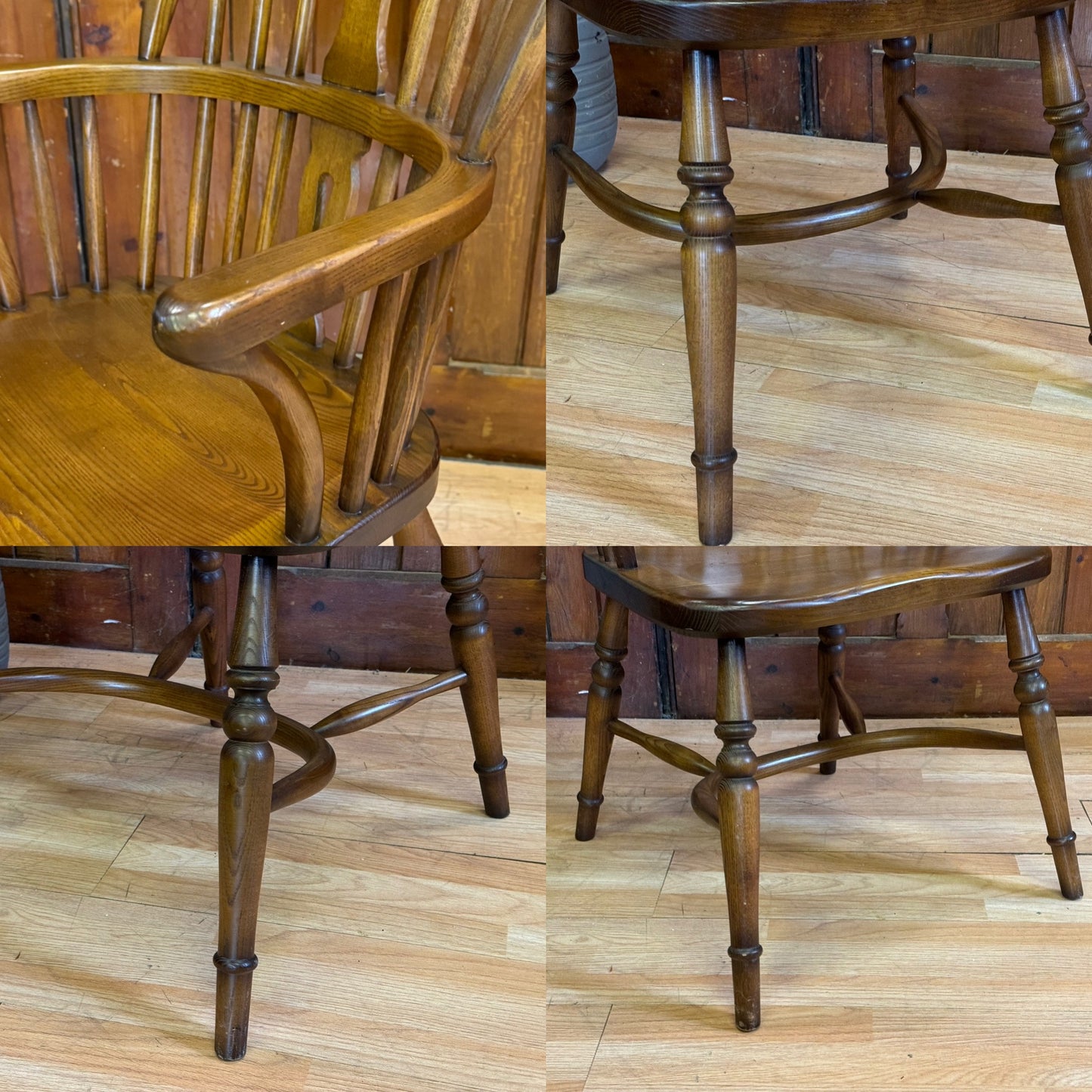 Stunning Vintage Oak Old Charm Windsor Chair \ Hoop Stick Back Fireside Armchair