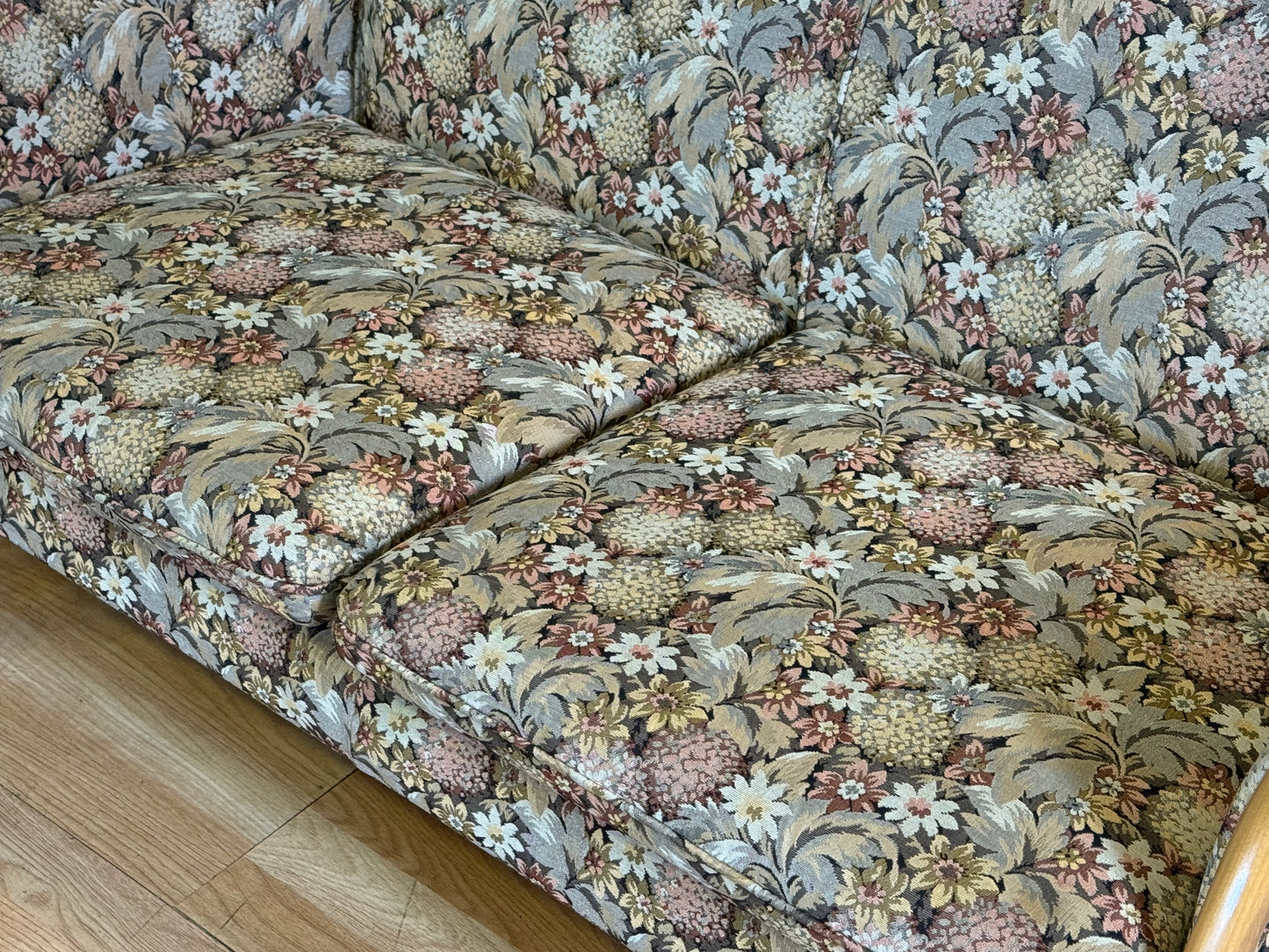 Vintage Parker Knoll Froxfield Two Seater Sofa \ Floral Small Settee \ PK749