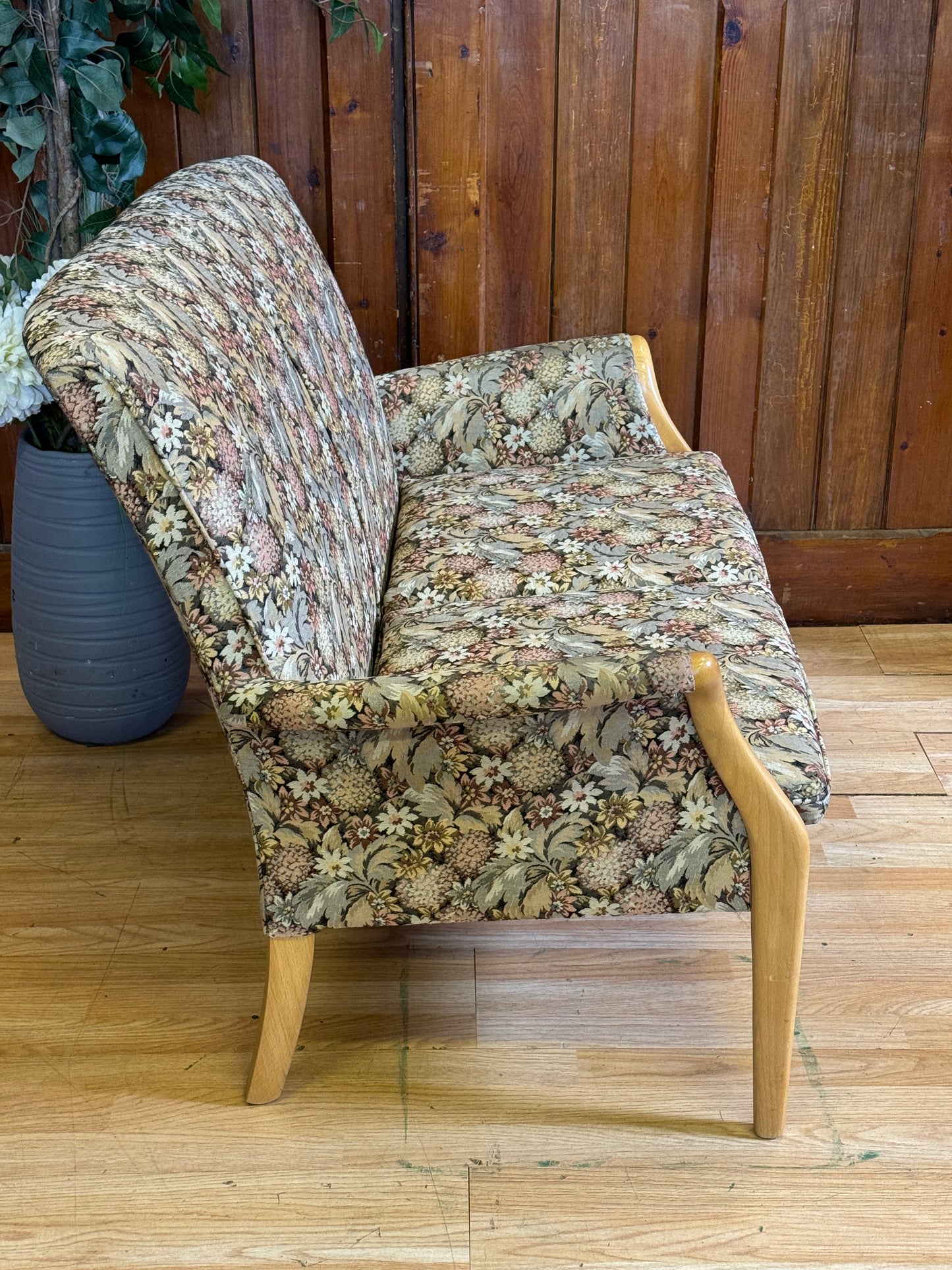 Vintage Parker Knoll Froxfield Two Seater Sofa \ Floral Small Settee \ PK749