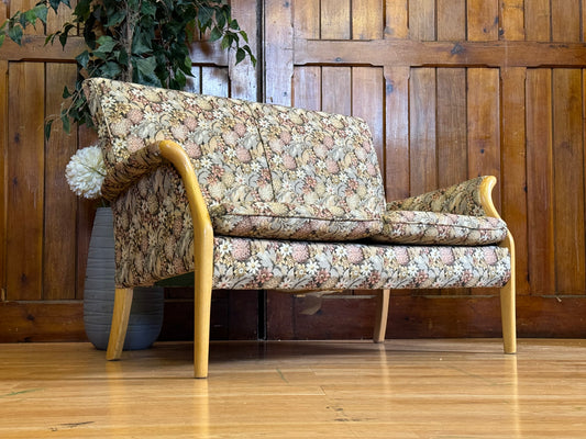 Vintage Parker Knoll Froxfield Two Seater Sofa \ Floral Small Settee \ PK749