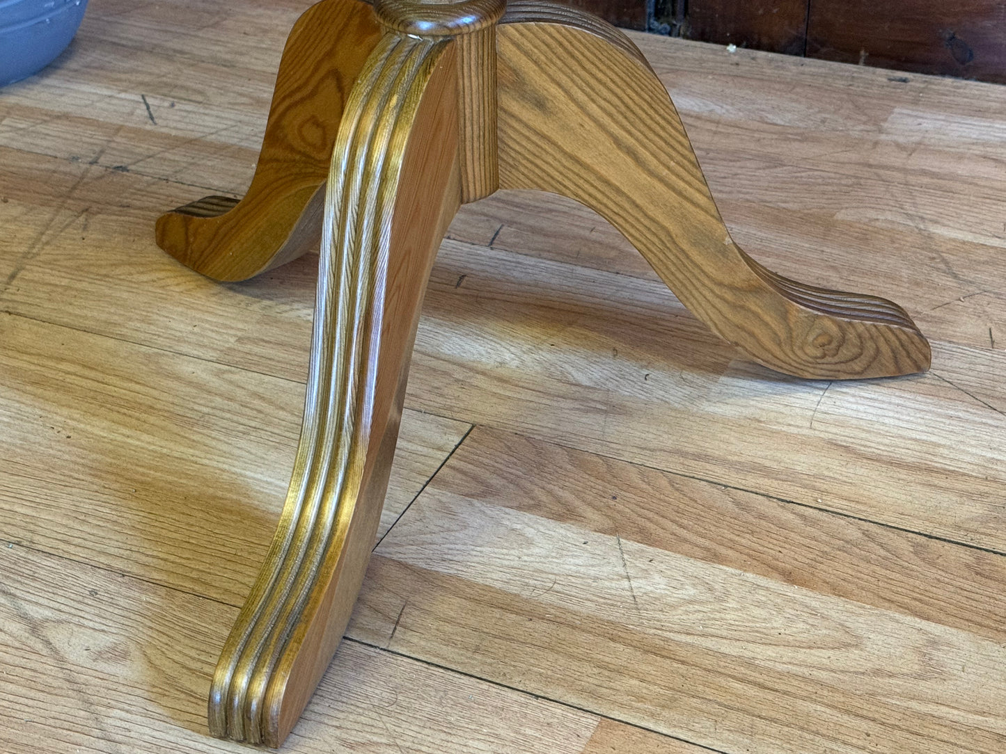 Vintage Ducal Wine Table \ Solid Pine Farmhouse Style Circular Side Table