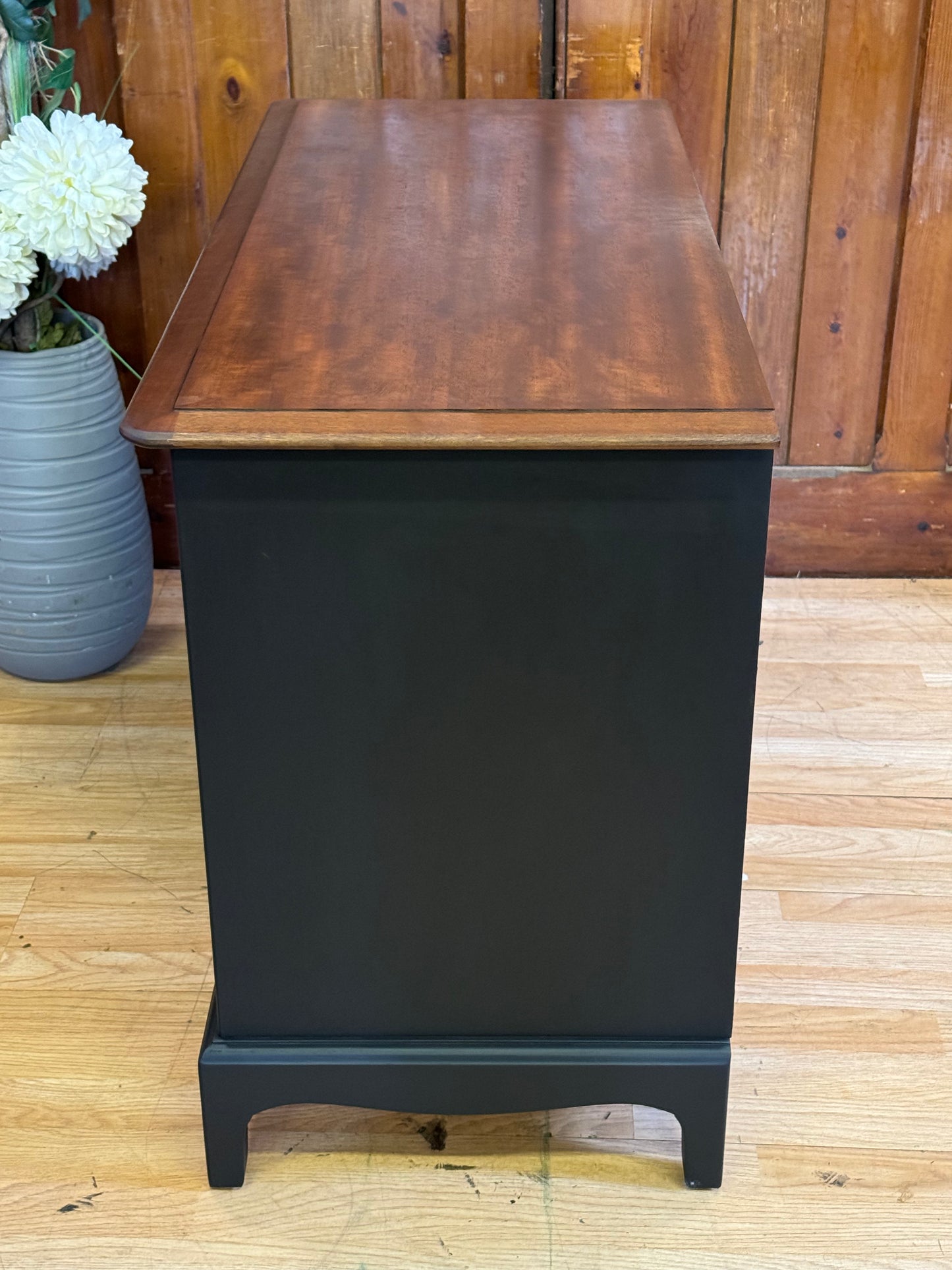 Vintage Stag Minstrel Painted Chest of Drawers \ Low Sideboard Storage Drawers