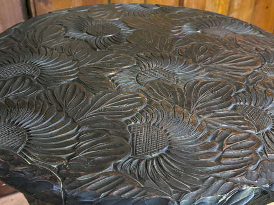 Antique Ebonised 1905 Liberty London Carved Japanese Side Lamp Table \ Jardiniere