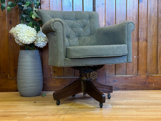 Vintage Chesterfield Style Desk Chair by William Hands For Restoration