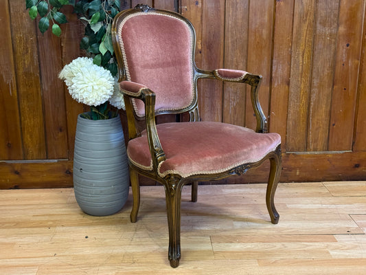 Quality Reproduction Louis XV Style Armchair \ Pink Bedroom Accent Chair