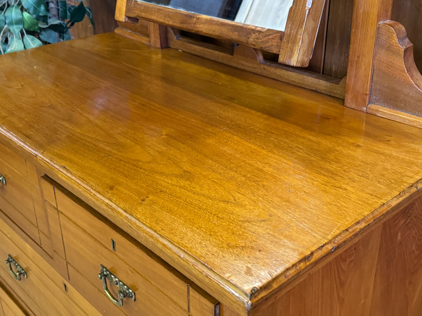 Antique Satinwood Chest of Drawers by Maple & Co \ Edwardian Dressing Table