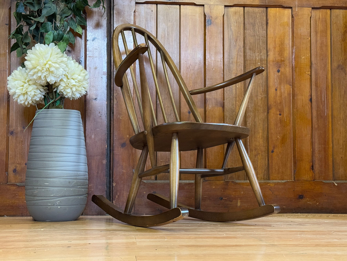 Vintage Ercol Childs Windsor Rocking Chair \ Elm and Beech Small Bedroom Chair