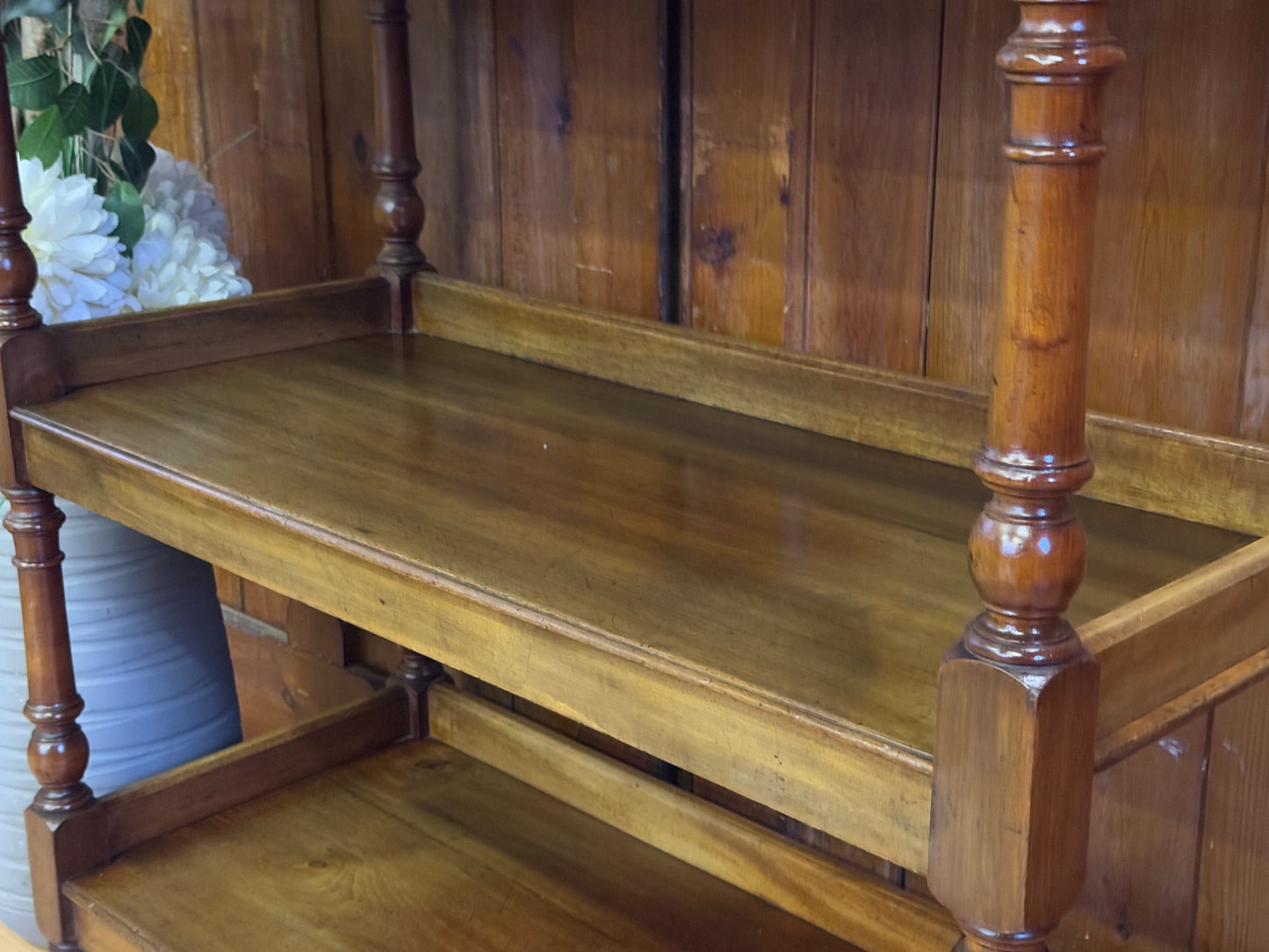 Victorian Etagere Shelving Unit \ Deep Antique Bookcase \ Buffet Serving Shelves