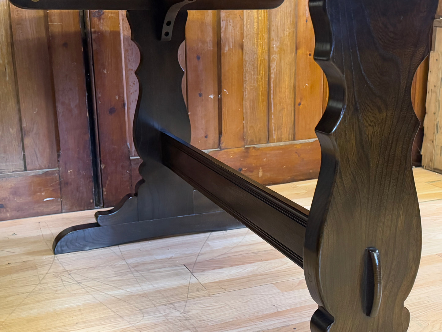 Vintage Ercol Gold Label Refectory Dining Table \ Elm Kitchen Plank Table