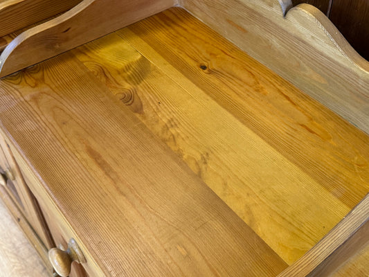 Pair Rustic Farmhouse Pine Bedside Cabinets \ Lamp Side Tables Cupboards