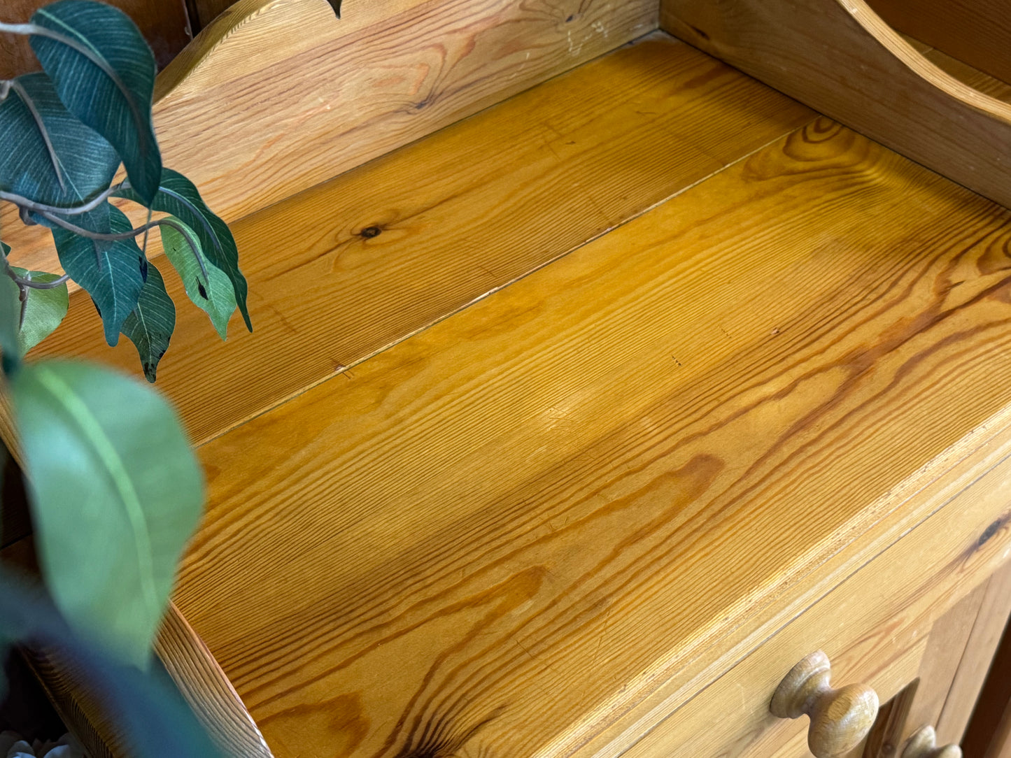 Pair Rustic Farmhouse Pine Bedside Cabinets \ Lamp Side Tables Cupboards