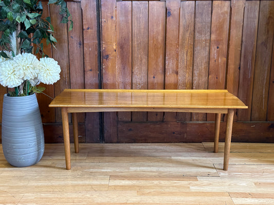 Vintage Danish Teak Lipped Coffee Table \ Mid Century Modern Lounge Table