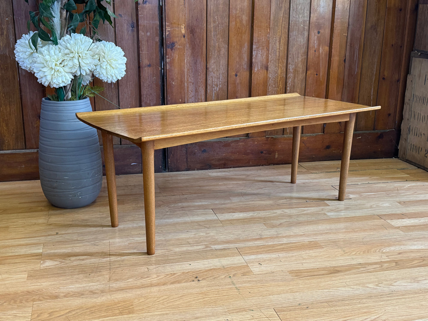 Vintage Danish Teak Lipped Coffee Table \ Mid Century Modern Lounge Table