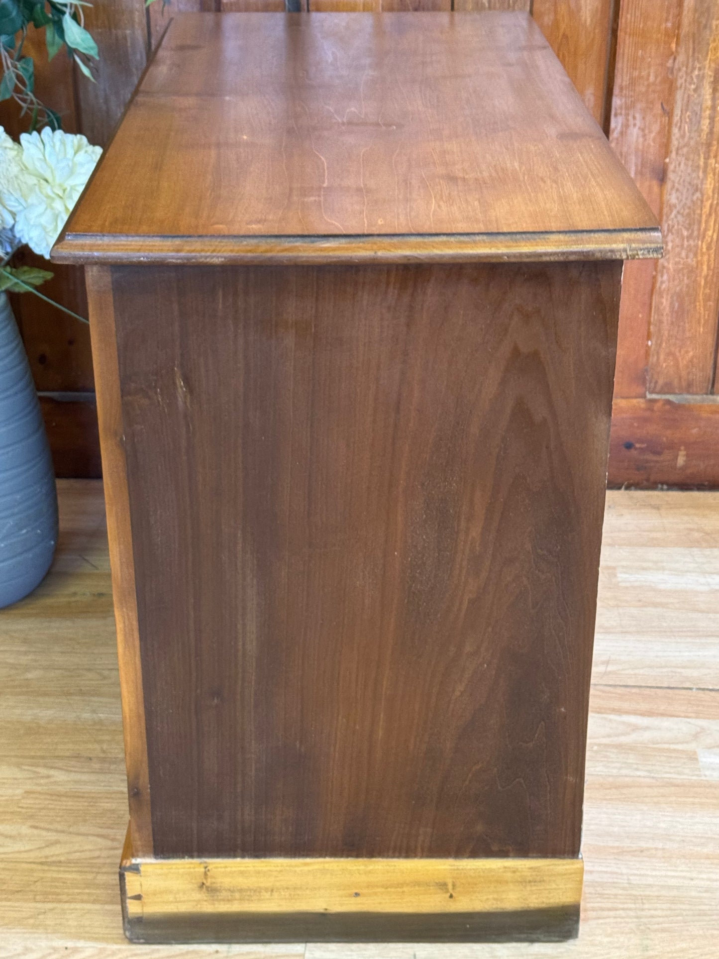 Antique Satinwood Low Chest of Drawers \ Edwardian Storage Draws