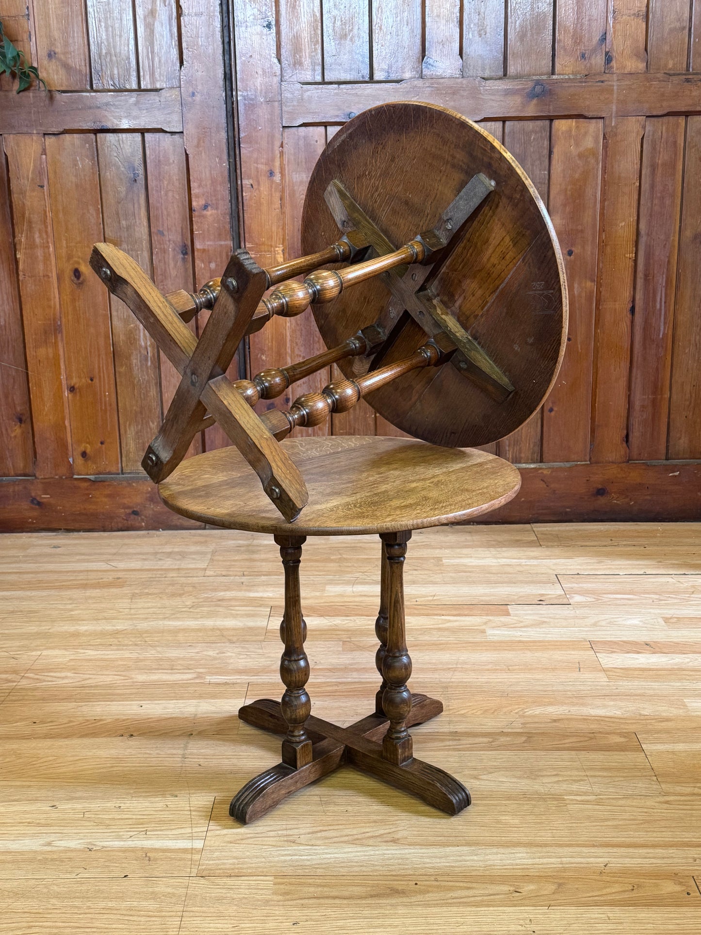 Vintage Pair Post War Oak Side Tables \ Utility Furniture Lamp End Table CC41