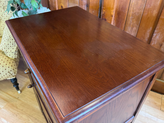 Vintage Oak Small Sideboard By Jaycee \ Tudor Style Carved Oak Cupboard