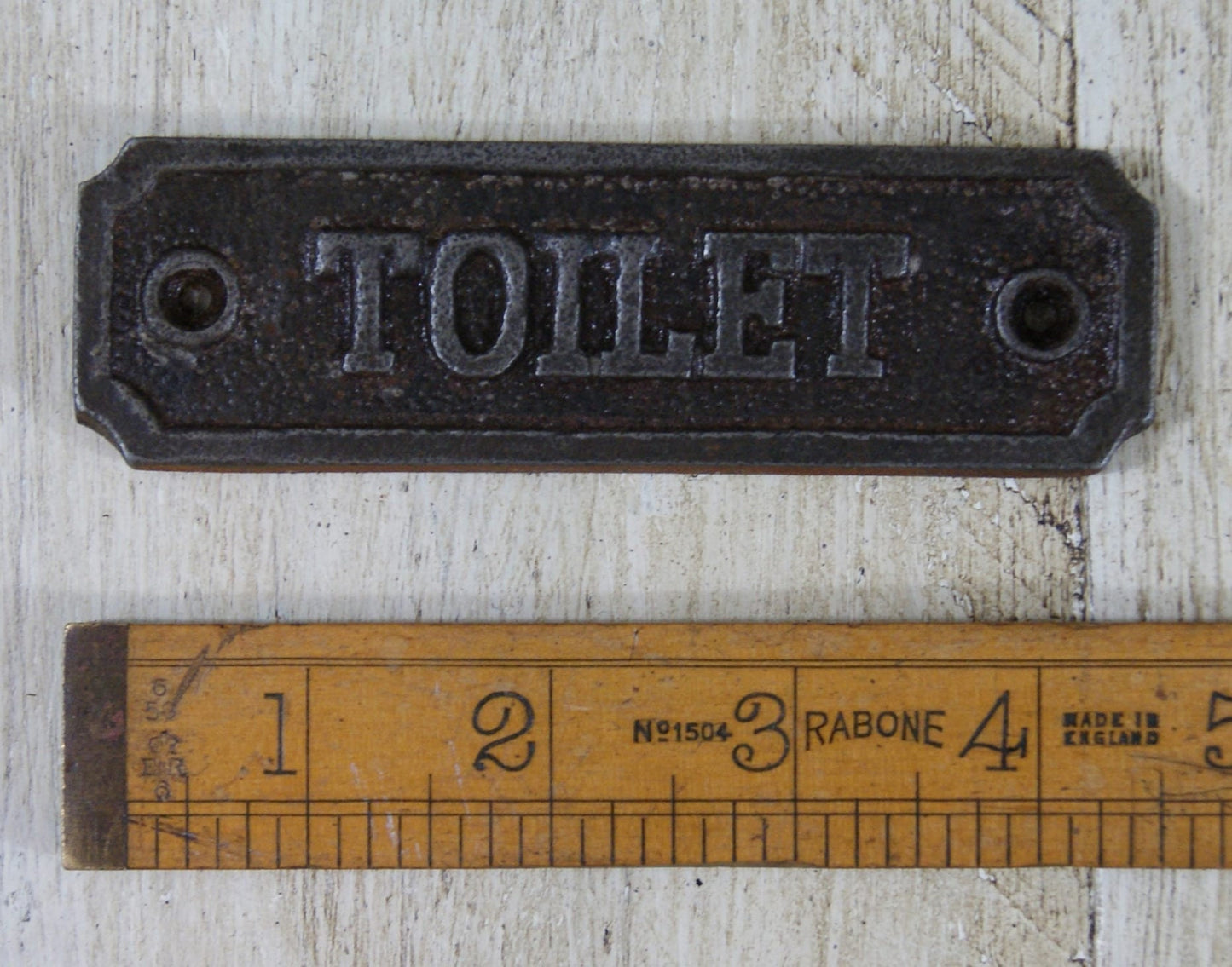 TOILET \ Cast Iron Rustic Industrial Style Heavy Plaque \ Bathroom Loo Toilet
