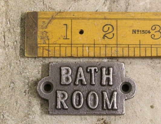 BATHROOM \ SMALL Cast Iron Rustic Metal Industrial Style Heavy Plaque Sign \ Bathroom Toilet