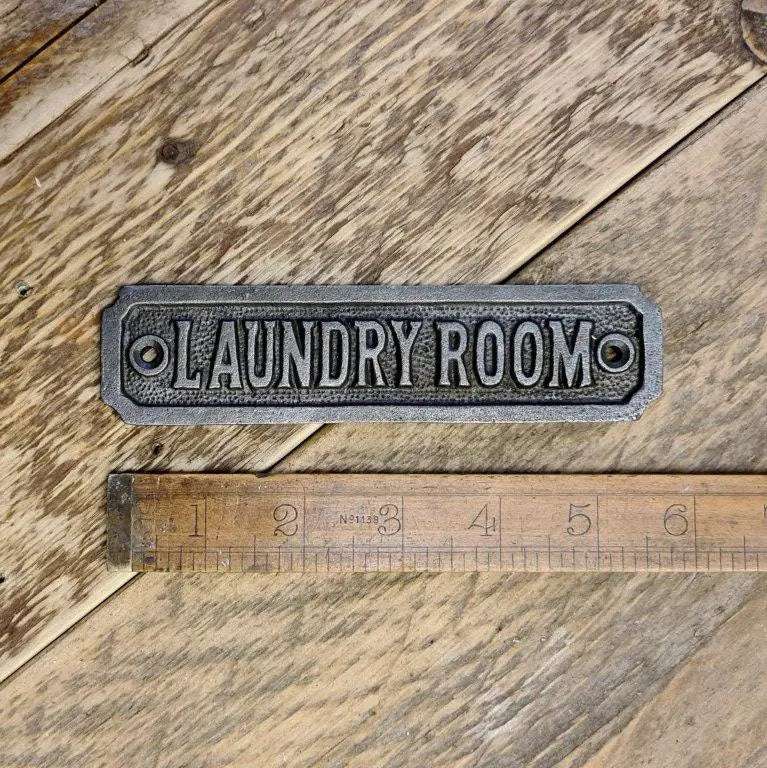 LAUNDRY ROOM \ Cast Iron Room Door Plaque \ Wall Sign \ vintage \ retro \ Industrial \ KITCHEN \ Home Decor