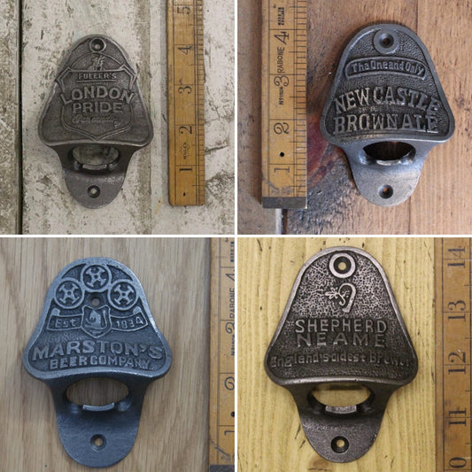 BEER & ALE \\ Cast Iron Wall Mounted Bottle Opener \ Vintage Style Home Garden Bar