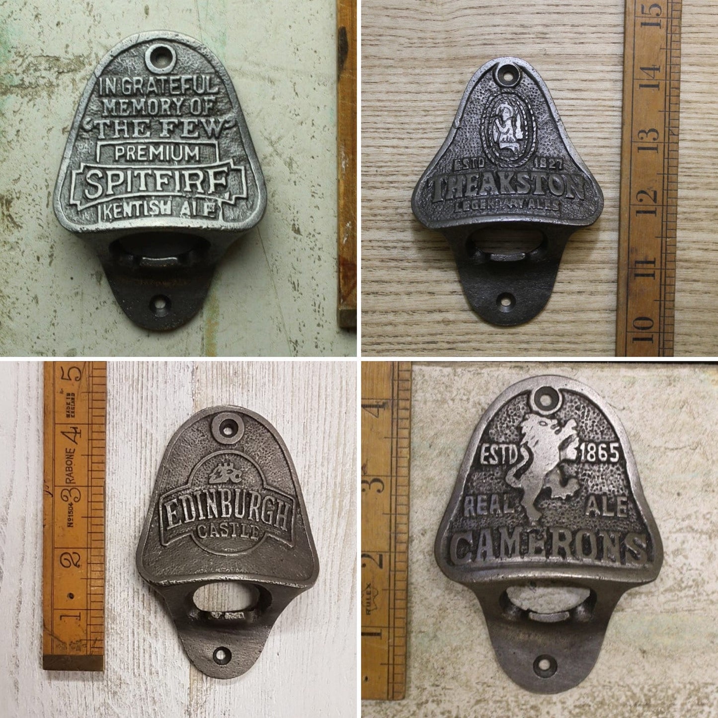 BEER & ALE \\ Cast Iron Wall Mounted Bottle Opener \ Vintage Style Home Garden Bar