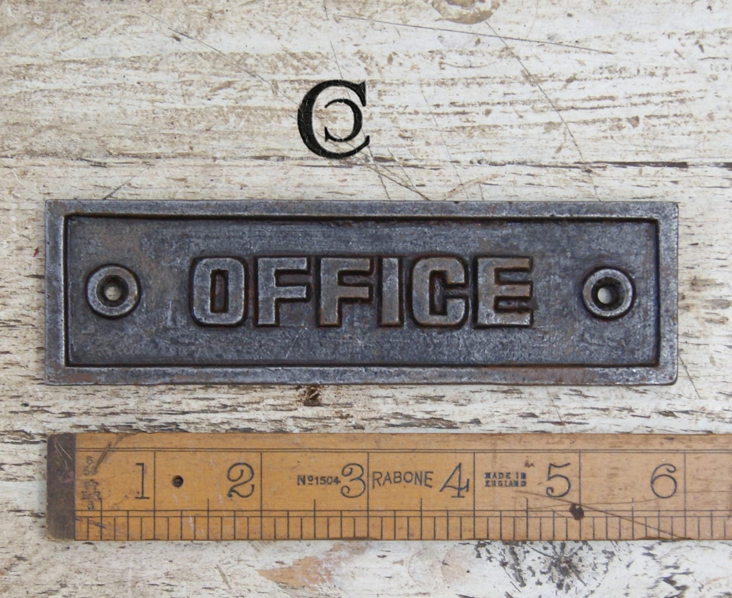 OFFICE \ Cast Iron Room Door Plaque \ Wall Sign vintage retro Industrial \ STUDY \ Working From Home \ Home Decor