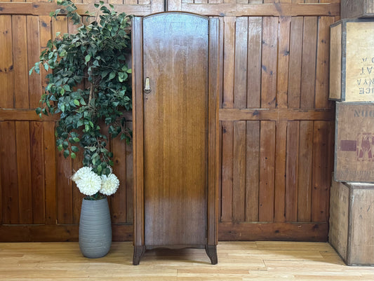 Vintage Dark Oak Wardrobe by Lebus \ Small Gentlemen’s Closet \ Storage Cupboard