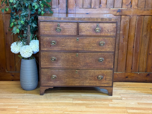 Georgian Oak Chest of Drawers \ Rustic Antique Chest of Draws \ Bedroom Storage