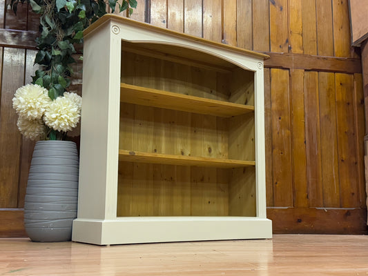 Shabby Painted Solid Pine Bookcase \ Hallway Shelving Unit Display Shelves