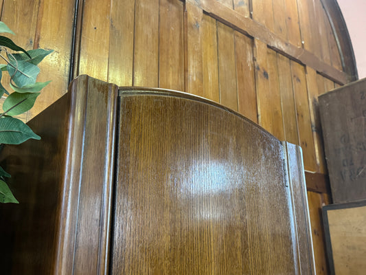 Vintage Dark Oak Wardrobe by Lebus \ Small Gentlemen’s Closet \ Storage Cupboard