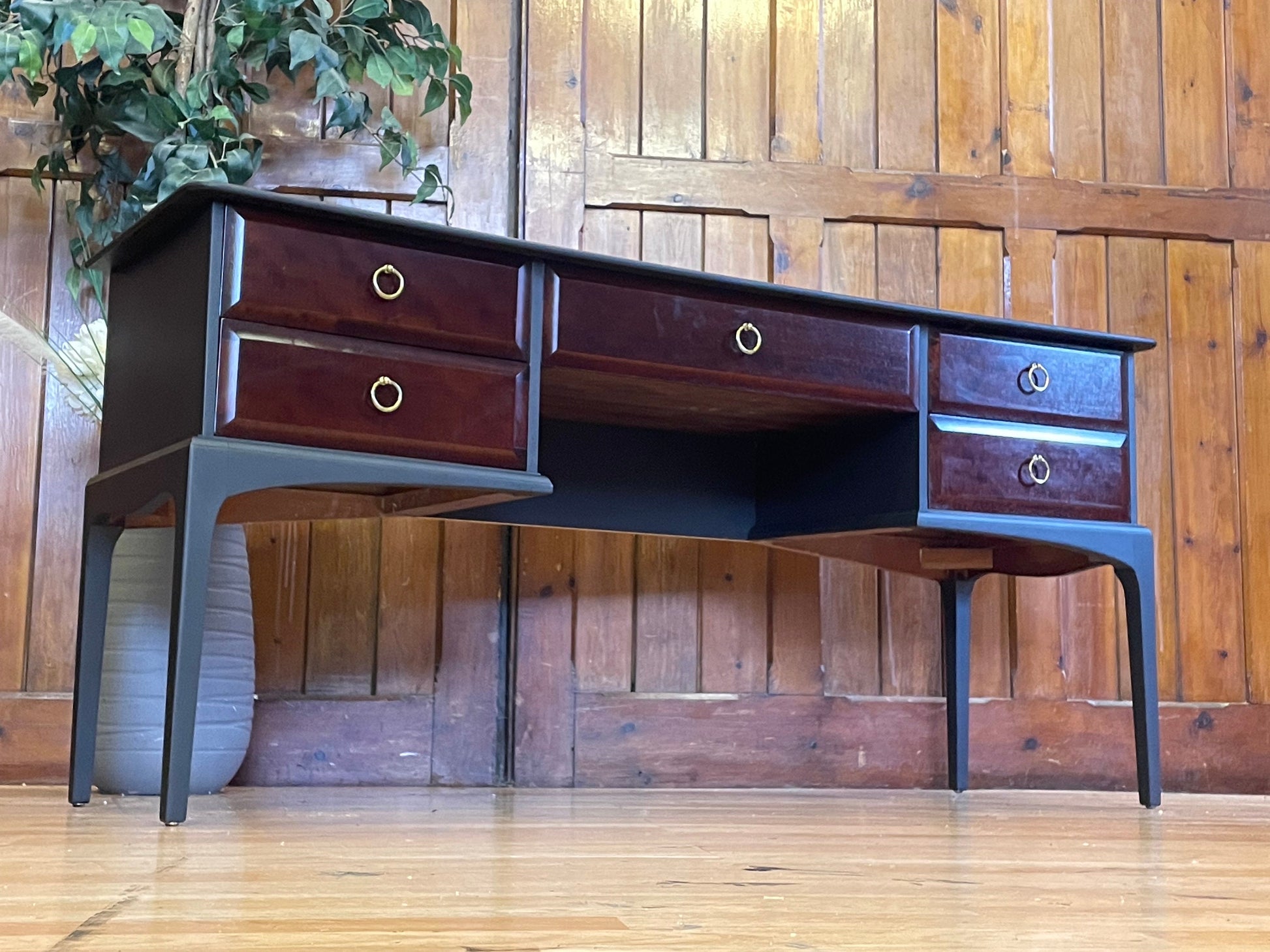 Vintage Stag Minstrel Desk Black Mahogany Dressing Table Retro Sid Reloved Norfolk